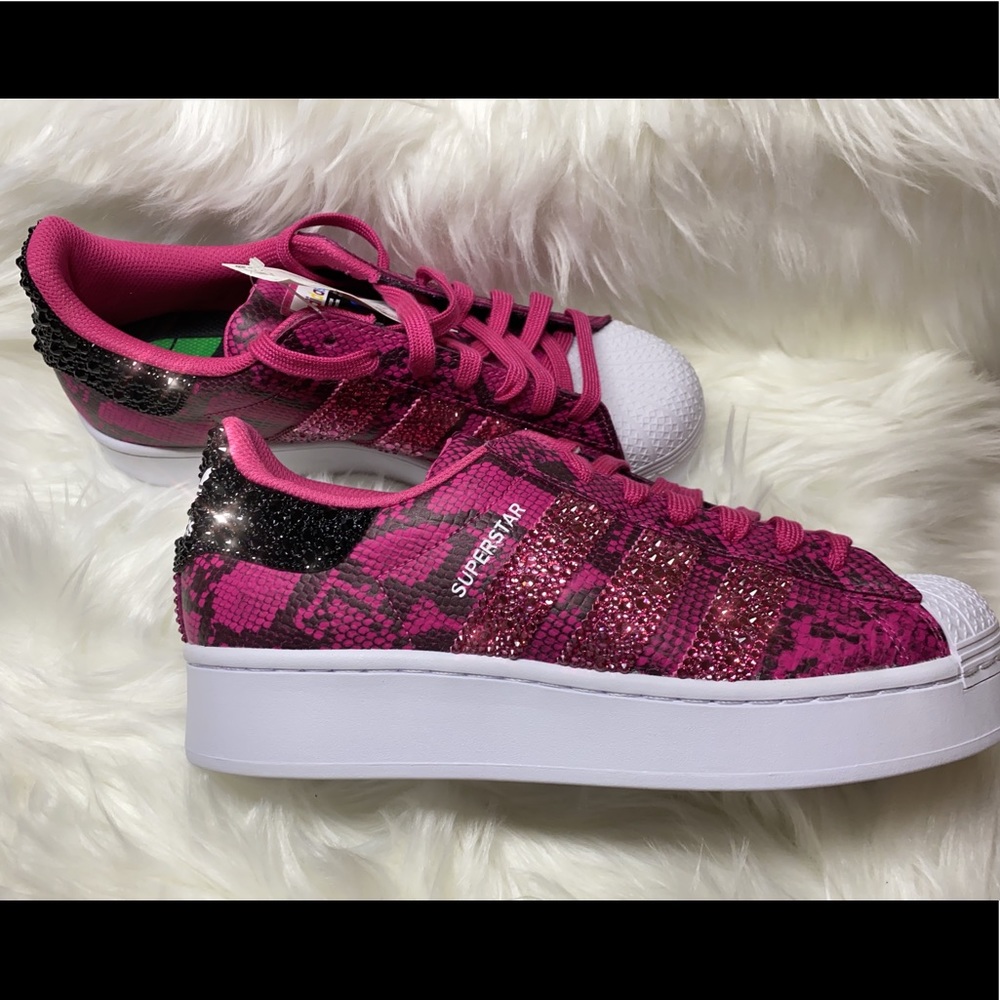 NEW Adidas Superstar Bold Magenta Snakeskin